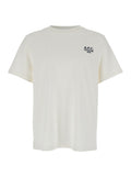 A.P.C. Men White T-Shirt With Embroidered Logo On The Front In Cotton Man
