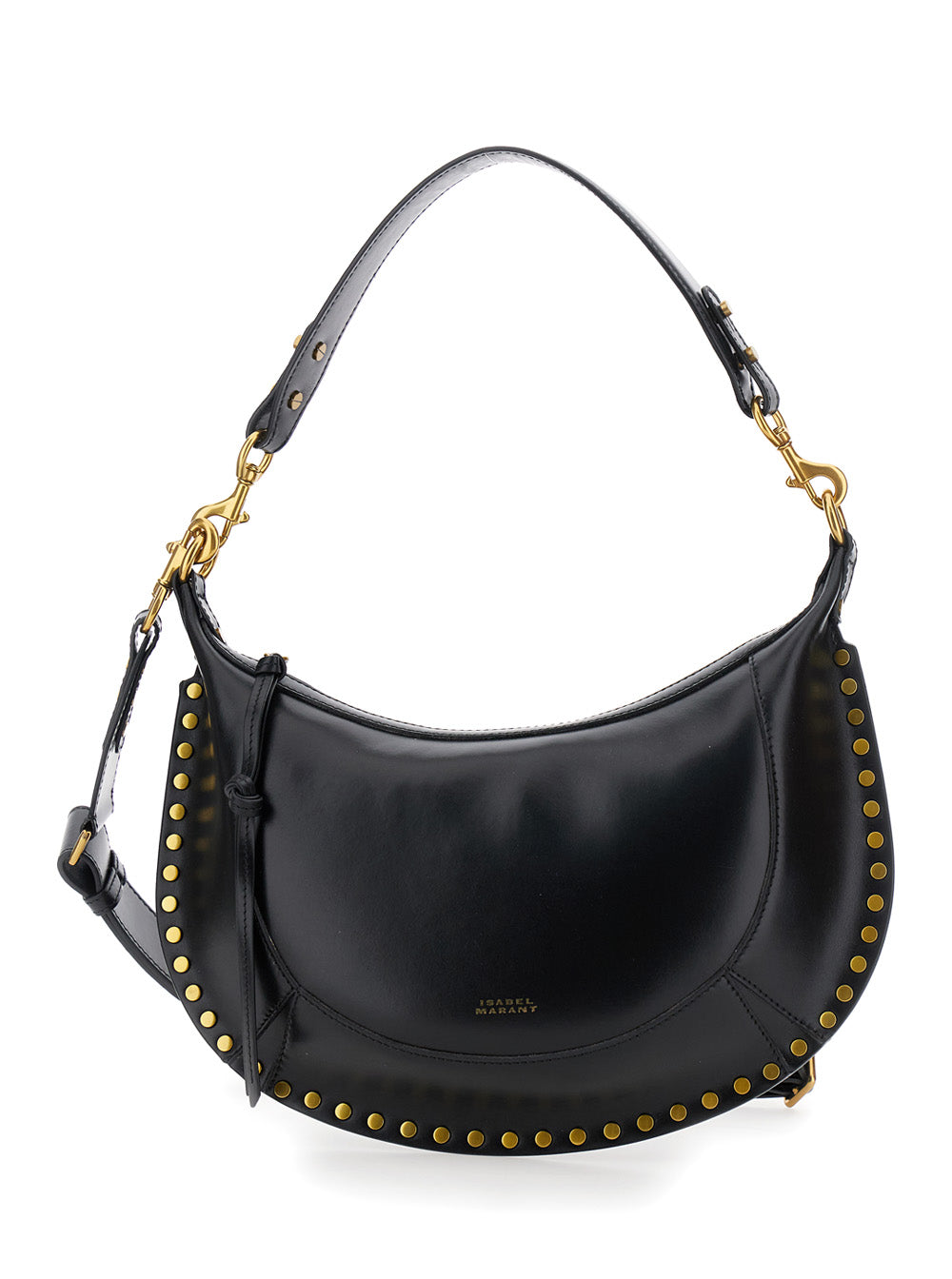 Isabel Marant Women Shoulder Bag 'Naoko' With Removable Strap And Logo Lettering Imprinted On The Front In Black Leather For Women