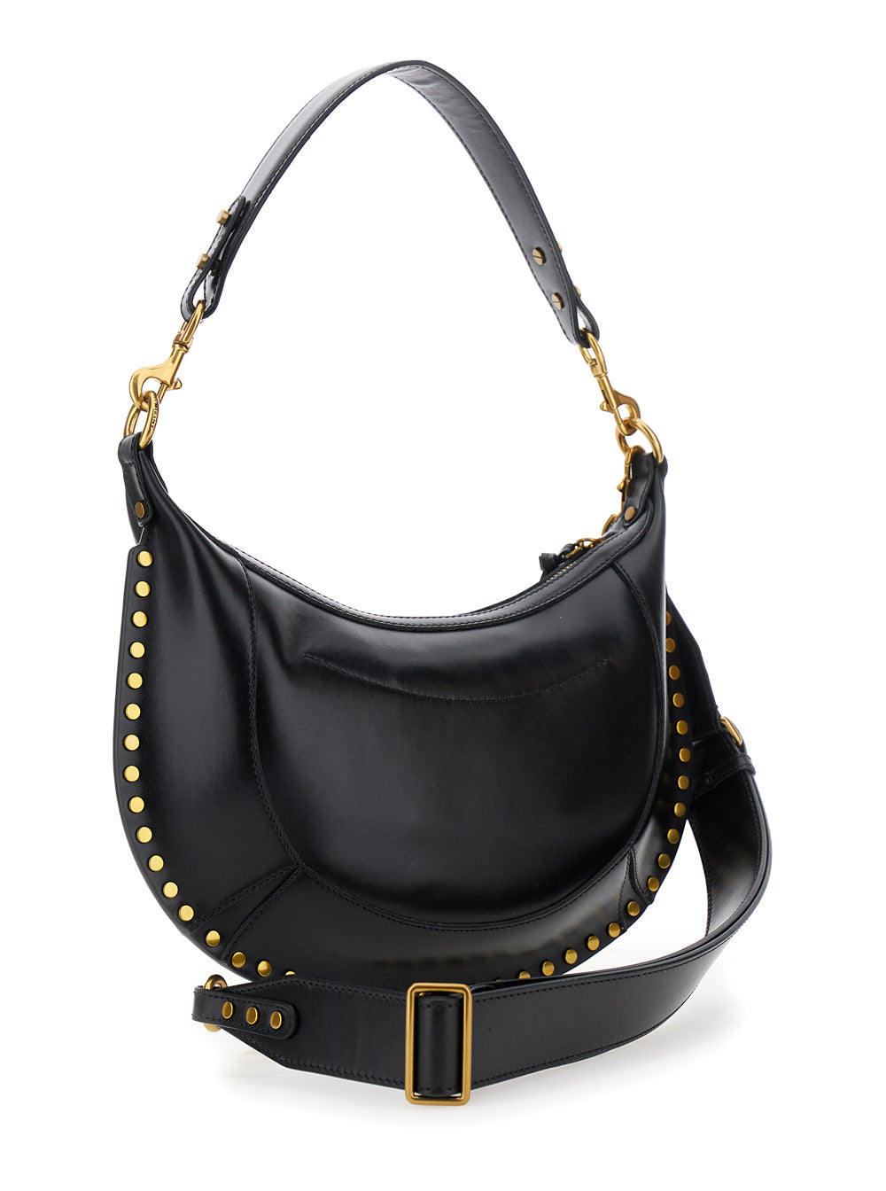 Isabel Marant Women Shoulder Bag 'Naoko' With Removable Strap And Logo Lettering Imprinted On The Front In Black Leather For Women