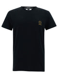 Versace Men Black Crew Neck T-Shirt With Medusa Print In Stretch Cotton For Men