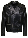 Saint Laurent Men Motorc Classique Jac - Black Leather Biker Jacket For Men