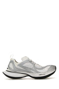 Balenciaga Men White Mesh And Rubber Circuit Sneakers