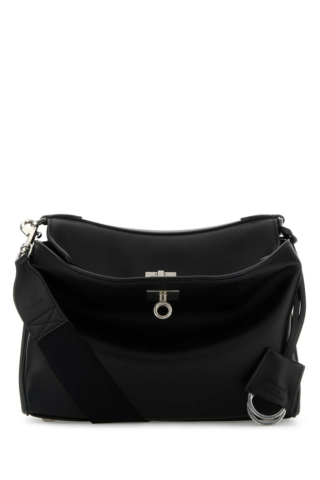 Balenciaga Men Black Leather Small Rodeo Messenger Crossbody Bag
