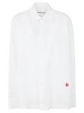 Alexander Wang Women Button Up Long Sleeve Shirt With Logo Apple Patch