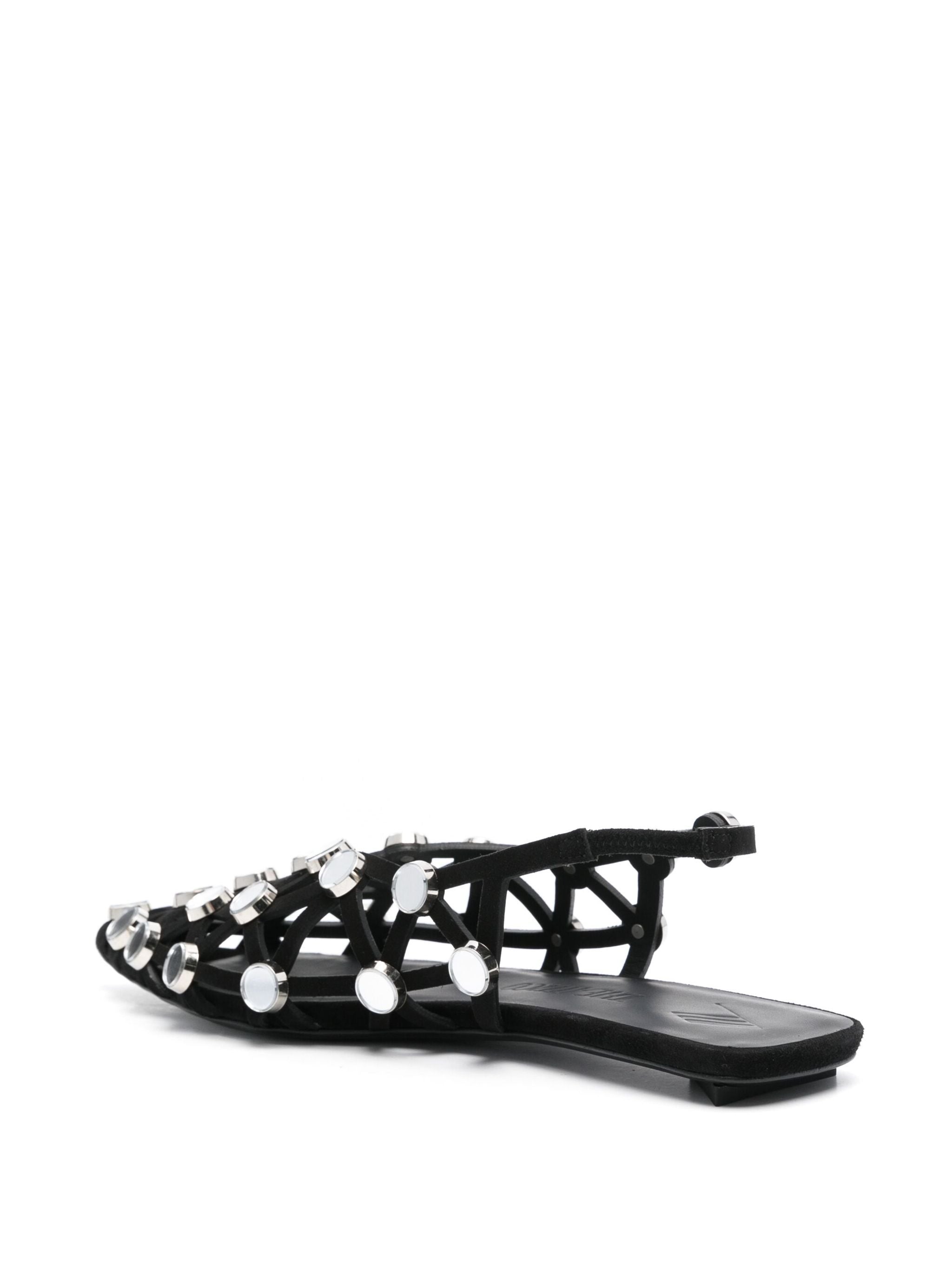 The Attico Women Suede W Workmanship Grid Ballerina