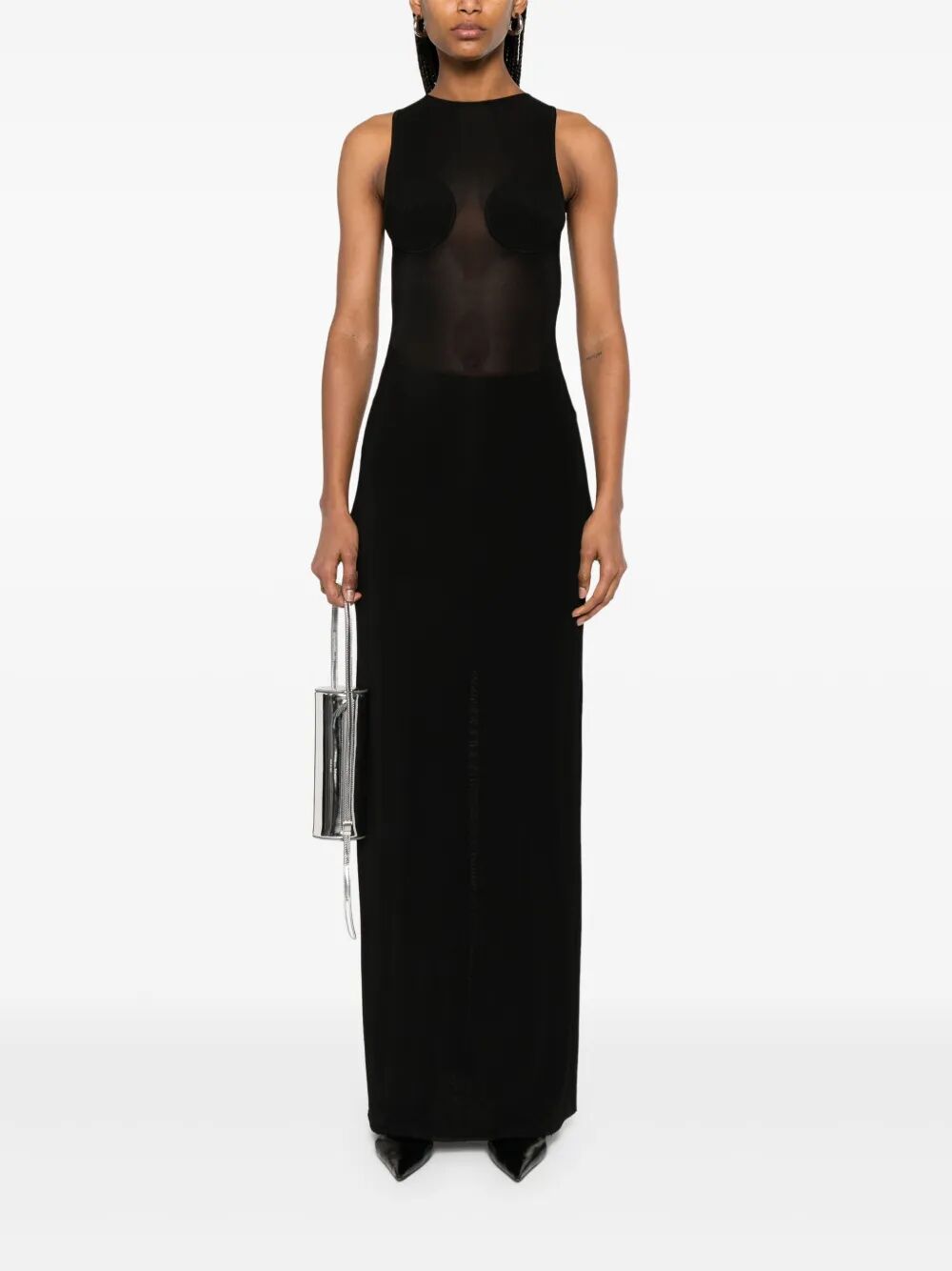 Jean Paul Gaultier Women Light Jersey Long Dress With Covered Cup Detail
