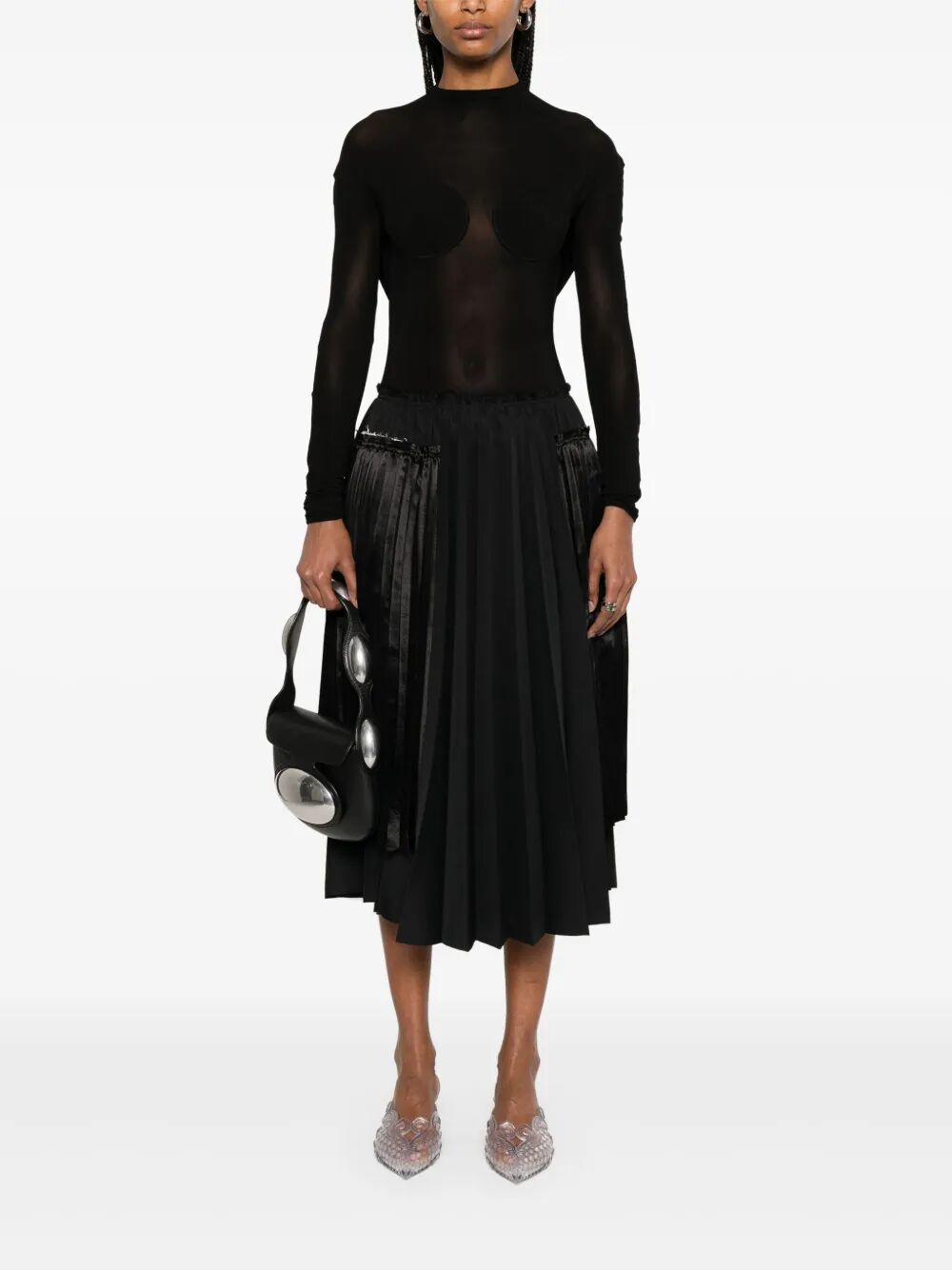 Jean Paul Gaultier Women Light Jersey Backless Top With Covered Cup Detail