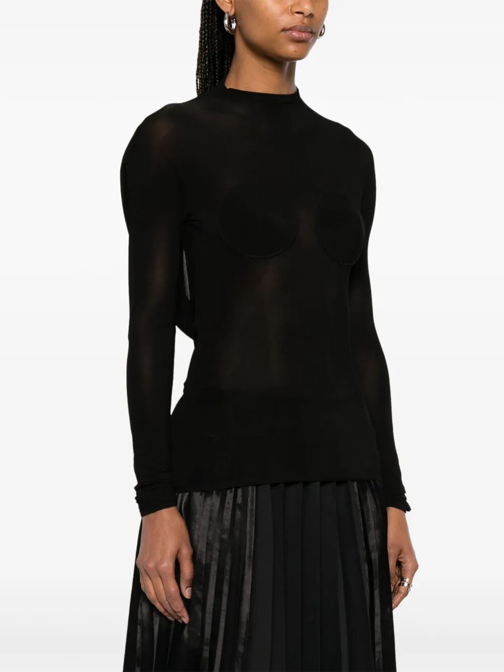 Jean Paul Gaultier Women Light Jersey Backless Top With Covered Cup Detail
