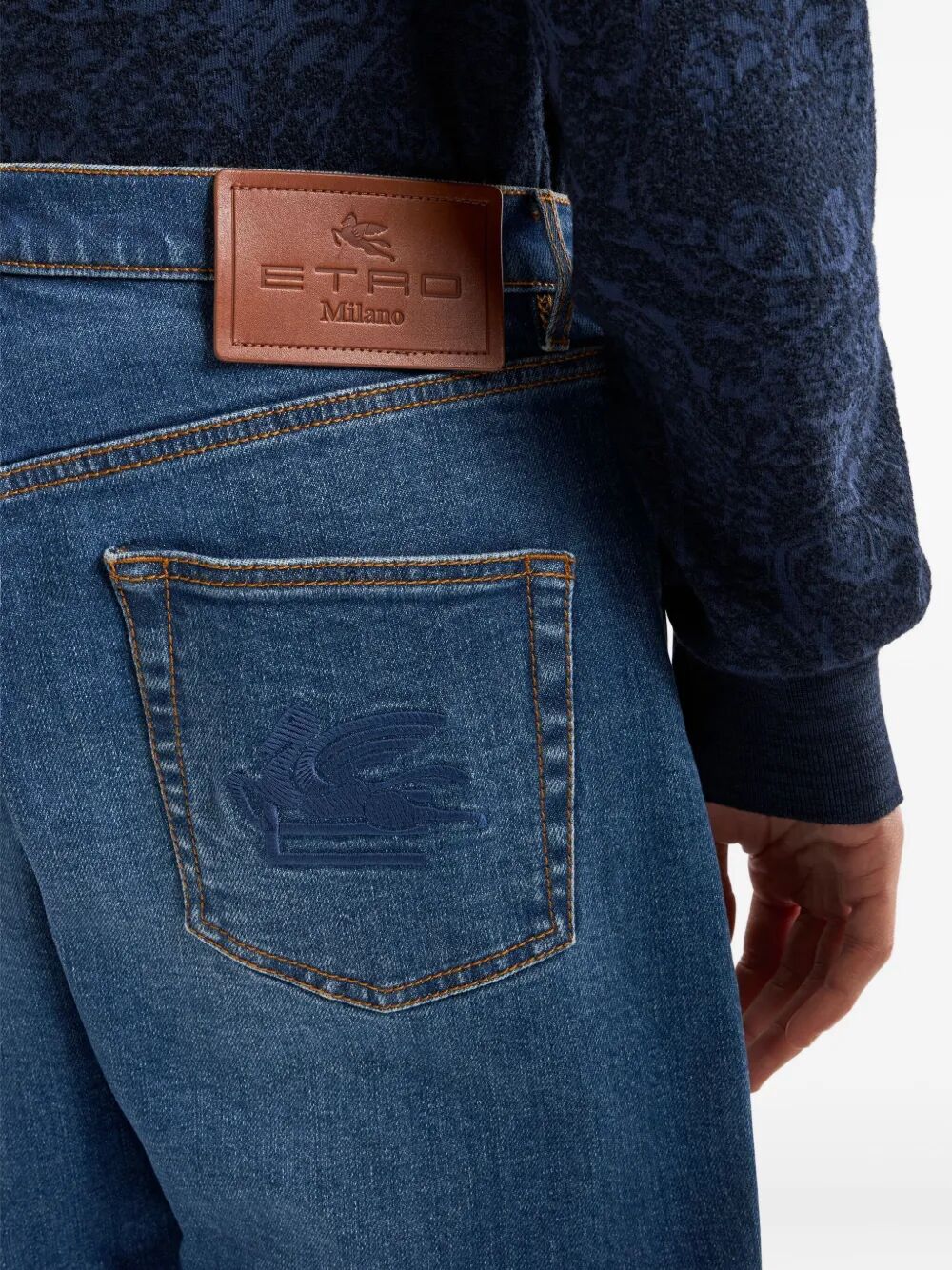 Etro Men Straight-Leg Jeans With Pegaso