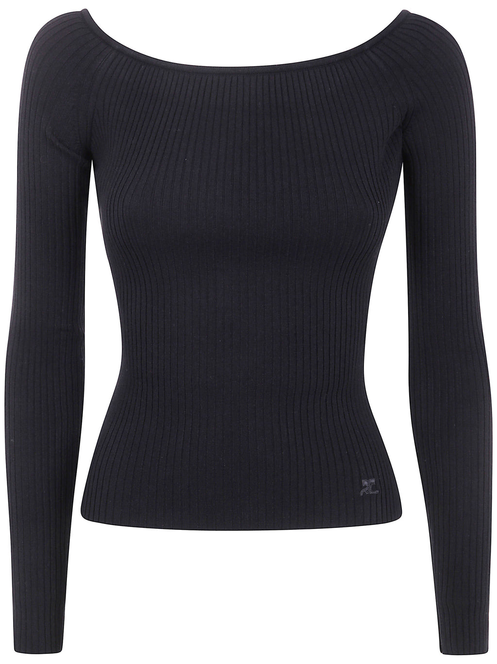 Courreges Women "Off Shoulder" Rib Knit Top