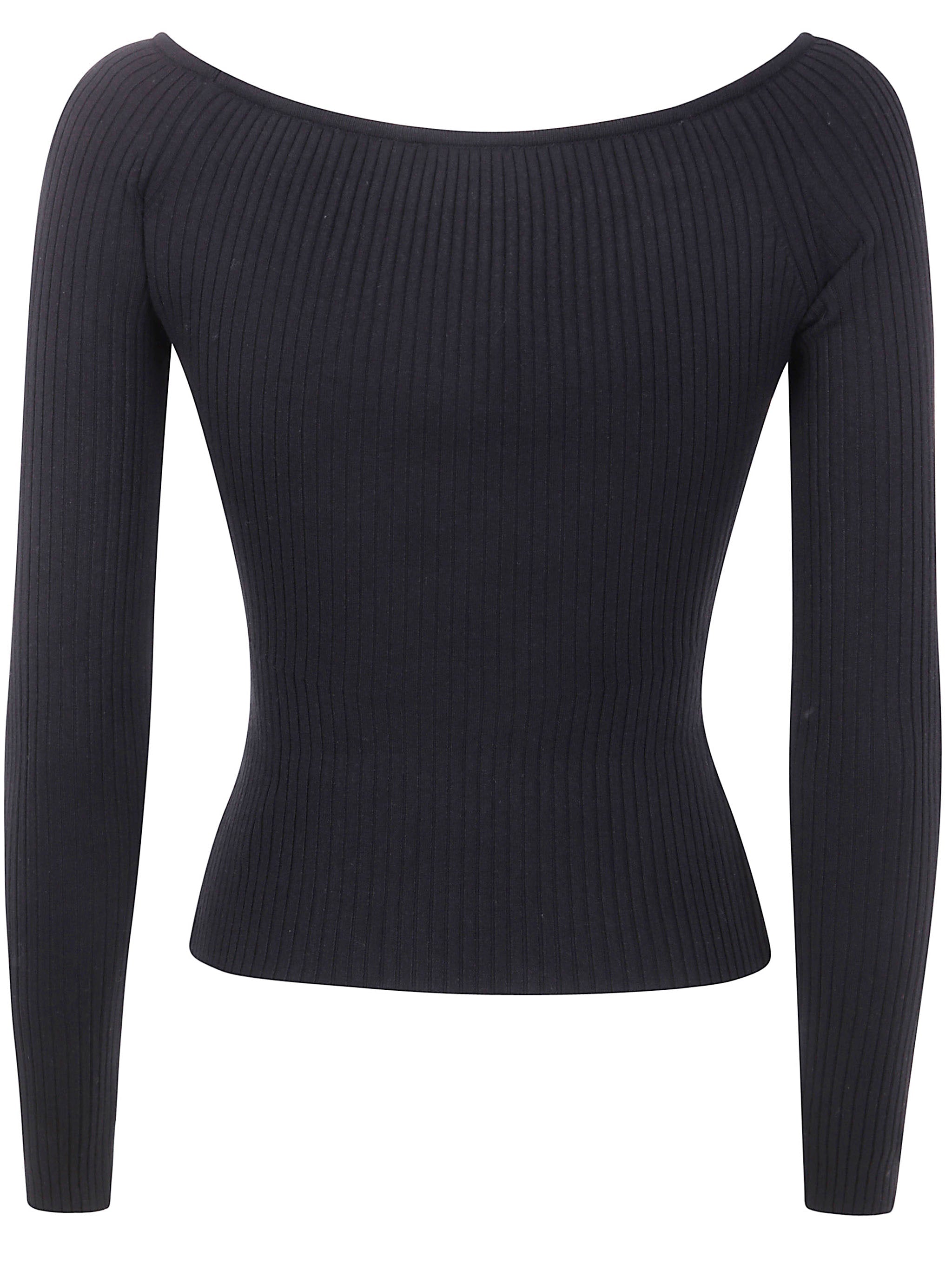 Courreges Women "Off Shoulder" Rib Knit Top