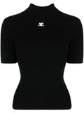 Courreges Women Reedition Short Sleeves Ribbed Knitted Sweater
