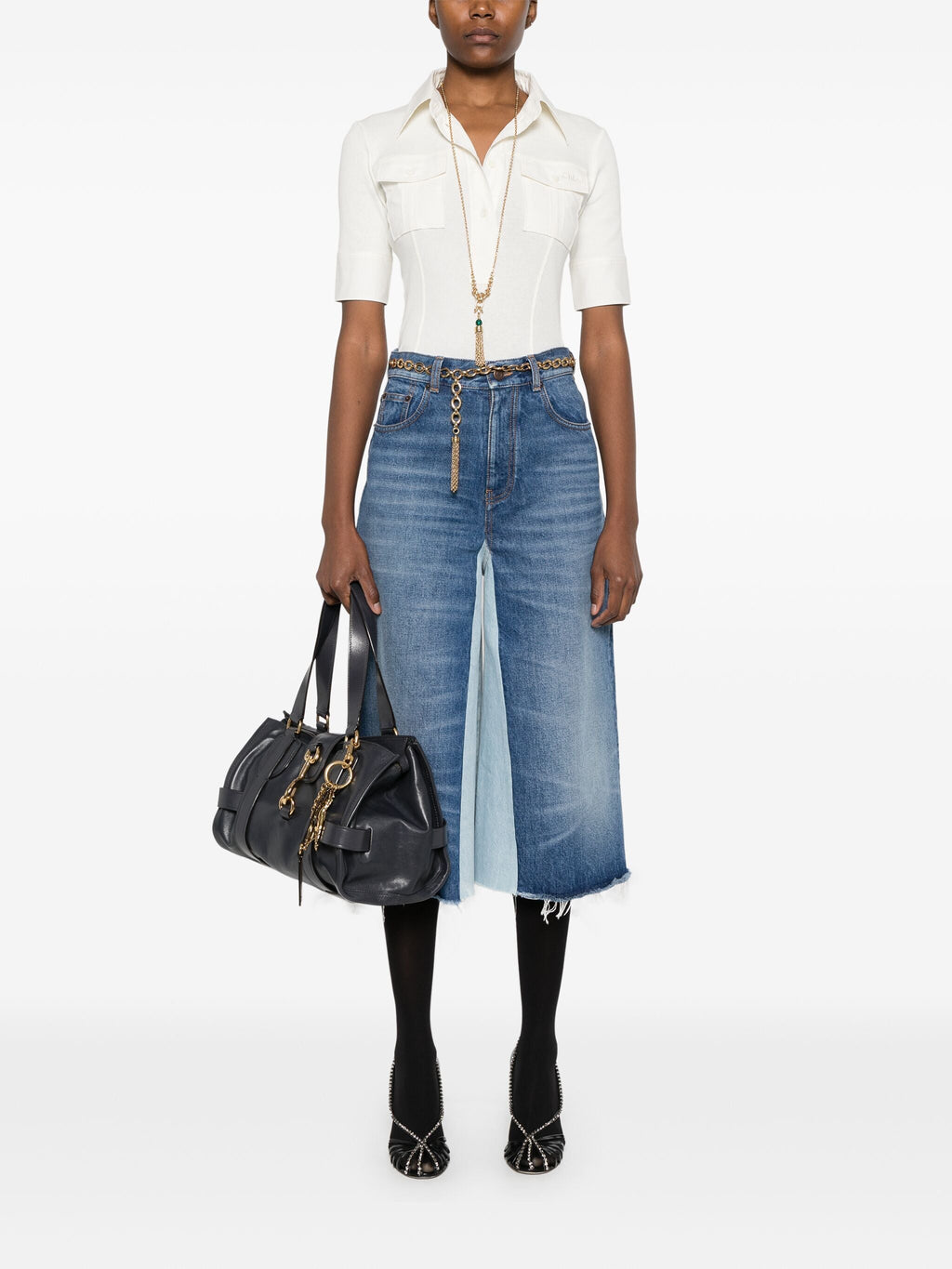 Chloe Women Denim Midi Skirt