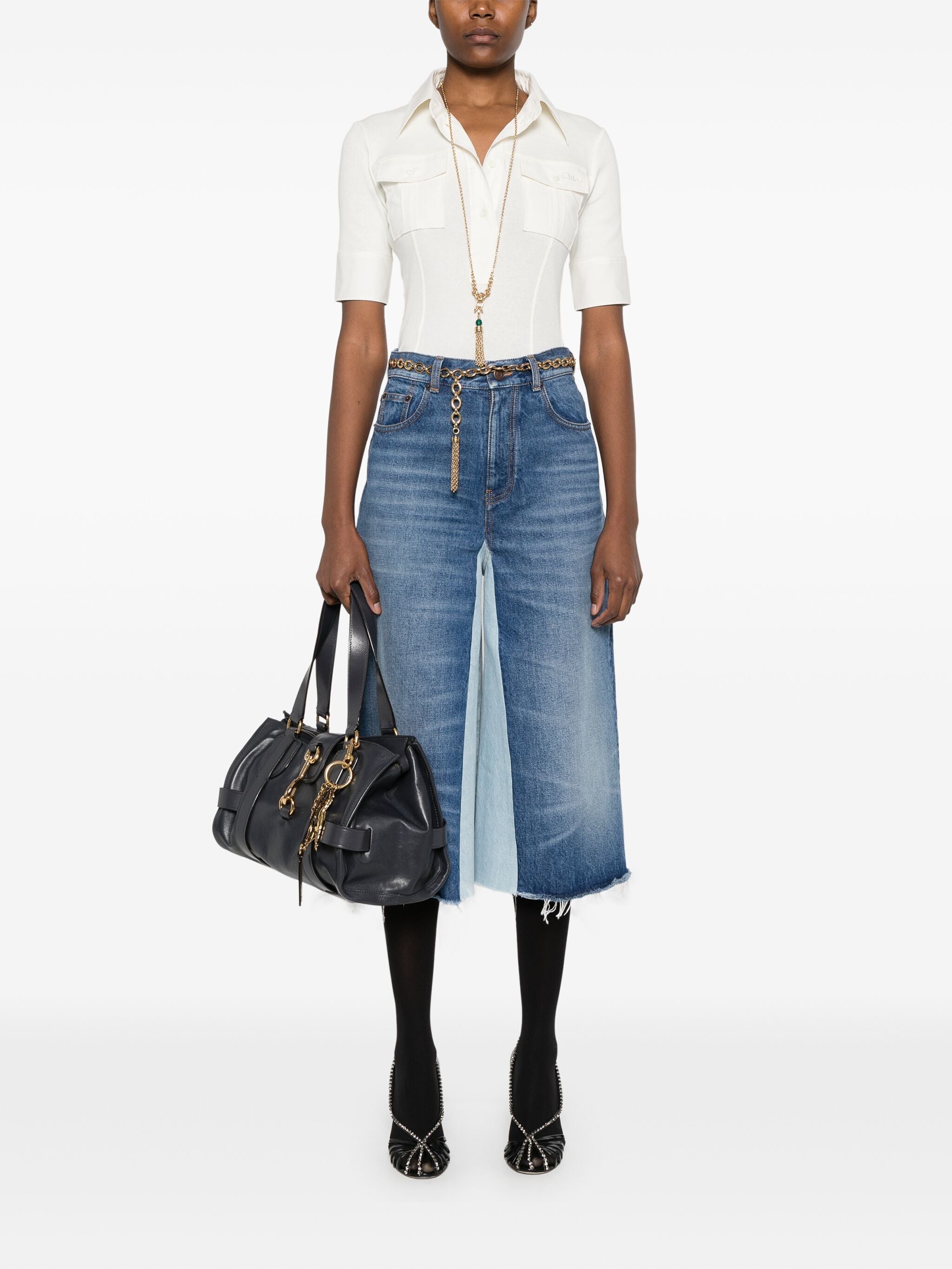 Chloe Women Denim Midi Skirt