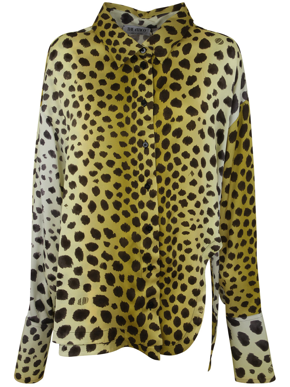 The Attico Women Kota Cheetah Printed Fluid Satin Shirt