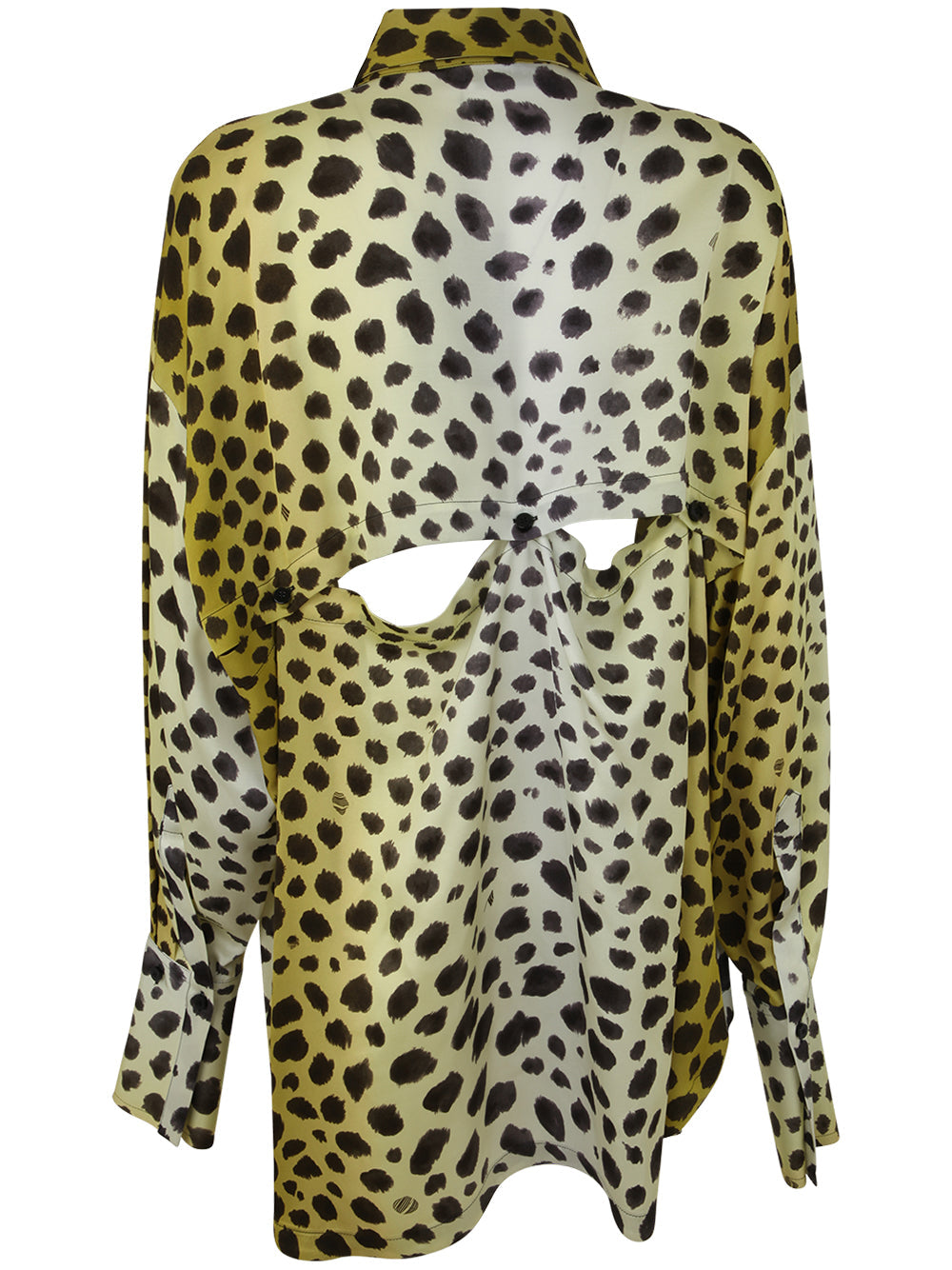 The Attico Women Kota Cheetah Printed Fluid Satin Shirt