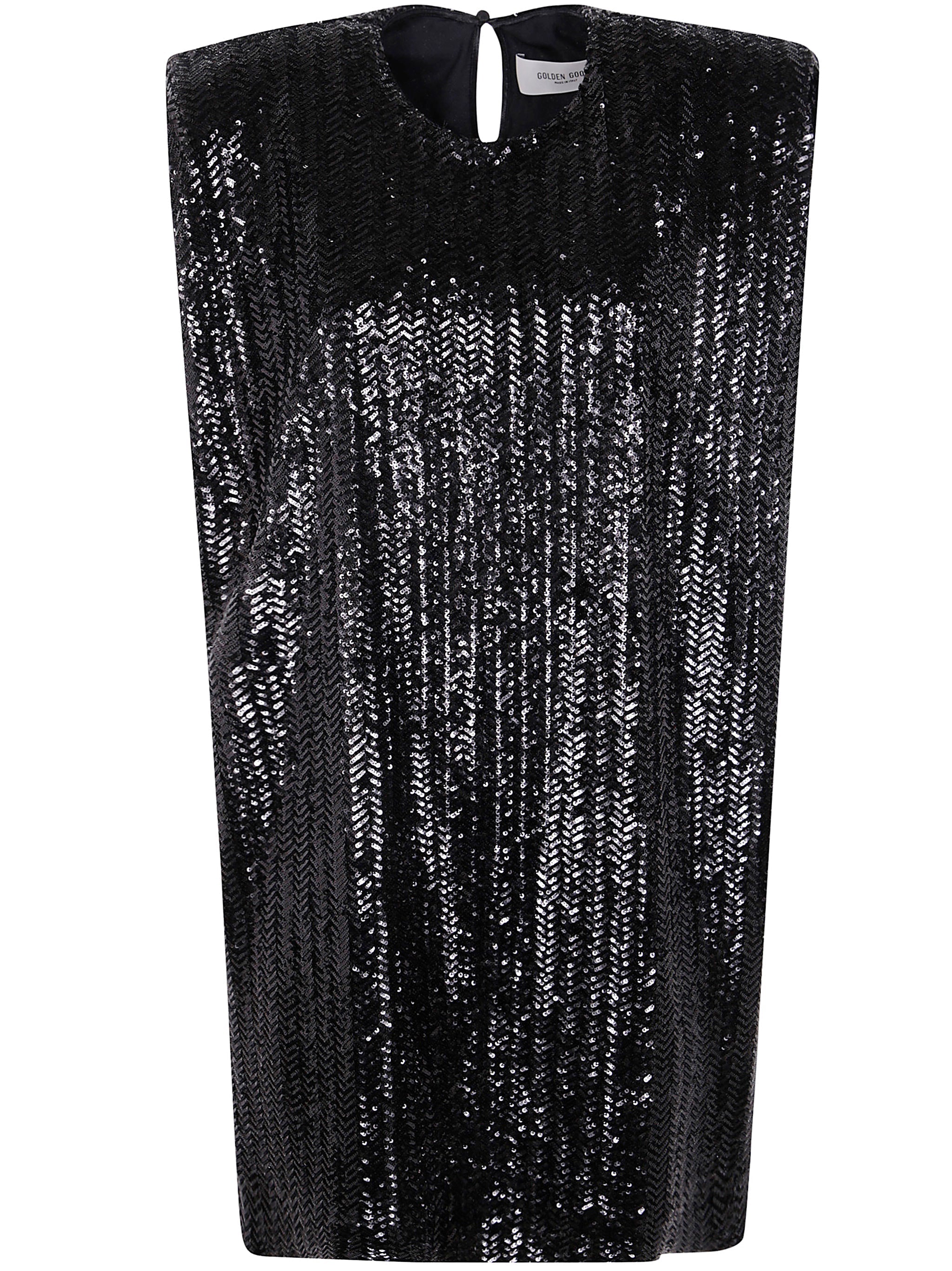 Golden Goose Women Journey W`S Sleeveless Tee Dress With Shoulderpads Full Paillettes