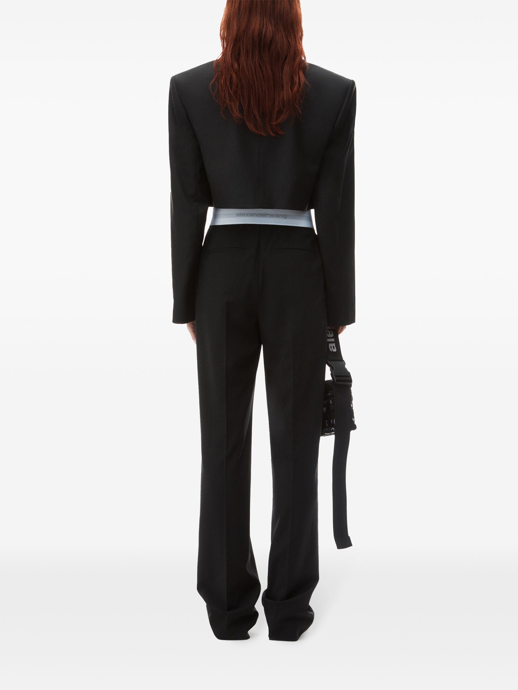 Alexander Wang Women High Waisted Pleated Pant With Logo Elastic