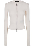 Ann Demeulemeester Women Terna Cropped Zipped Cardigan Cotton