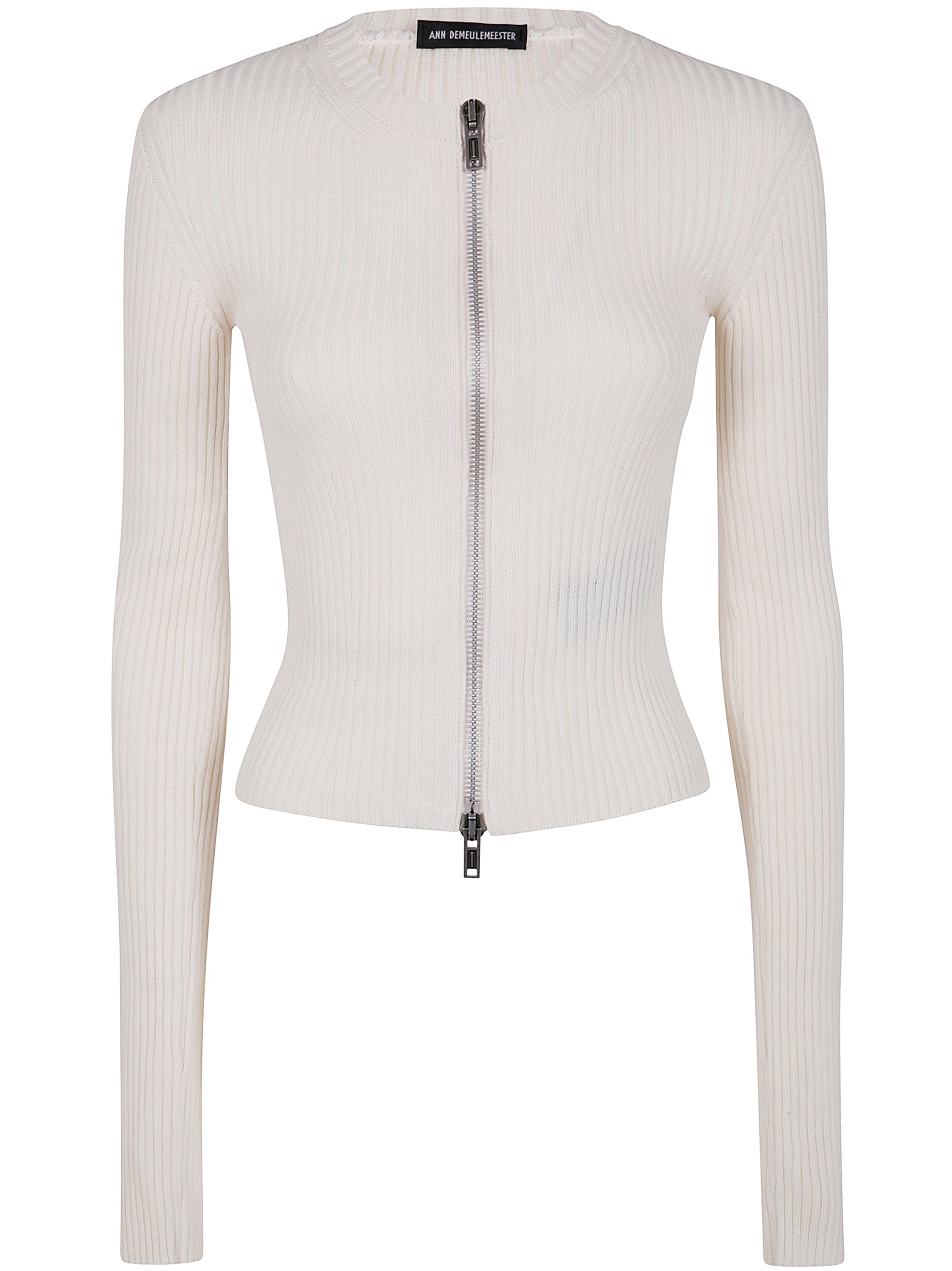 Ann Demeulemeester Women Terna Cropped Zipped Cardigan Cotton