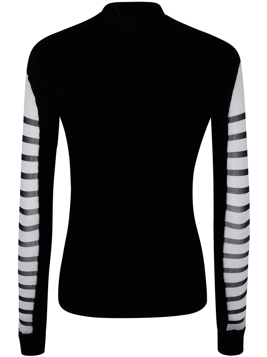 Jean Paul Gaultier Women Mix Mesh And Knit Long Sleeves Pullover Printed "Mariniere"
