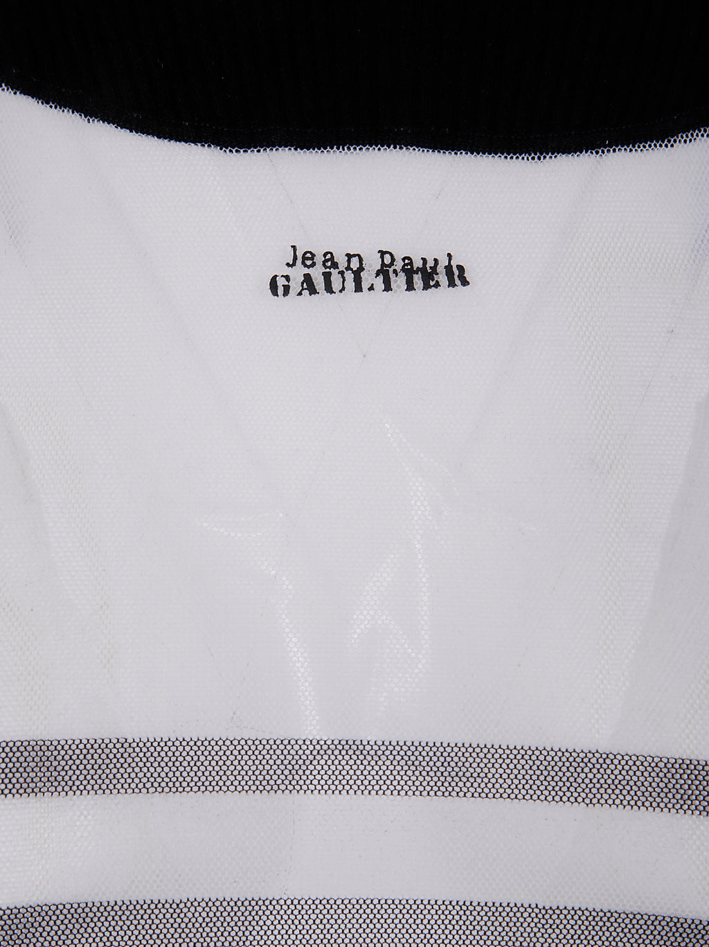 Jean Paul Gaultier Women Mix Mesh And Knit Long Sleeves Pullover Printed "Mariniere"