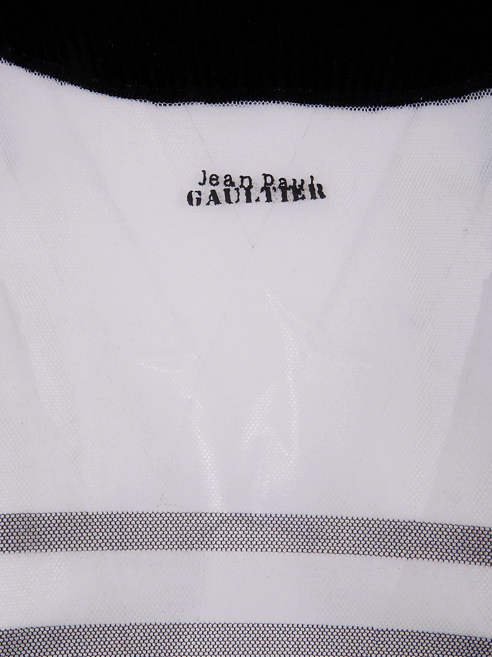 Jean Paul Gaultier Women Mix Mesh And Knit Long Sleeves Pullover Printed "Mariniere"