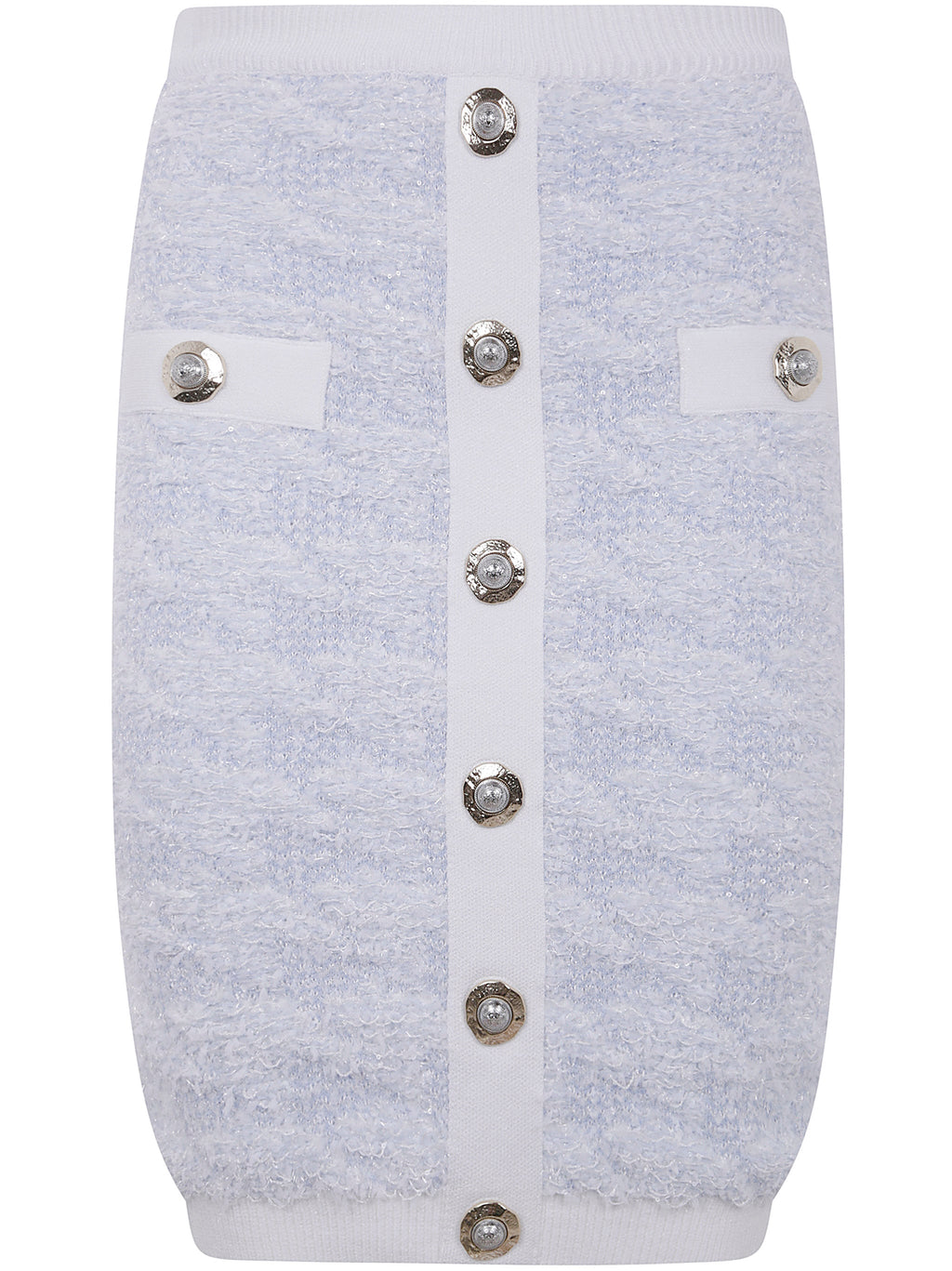 Balmain Women Buttoned Tweed Knee Lenght Skirt