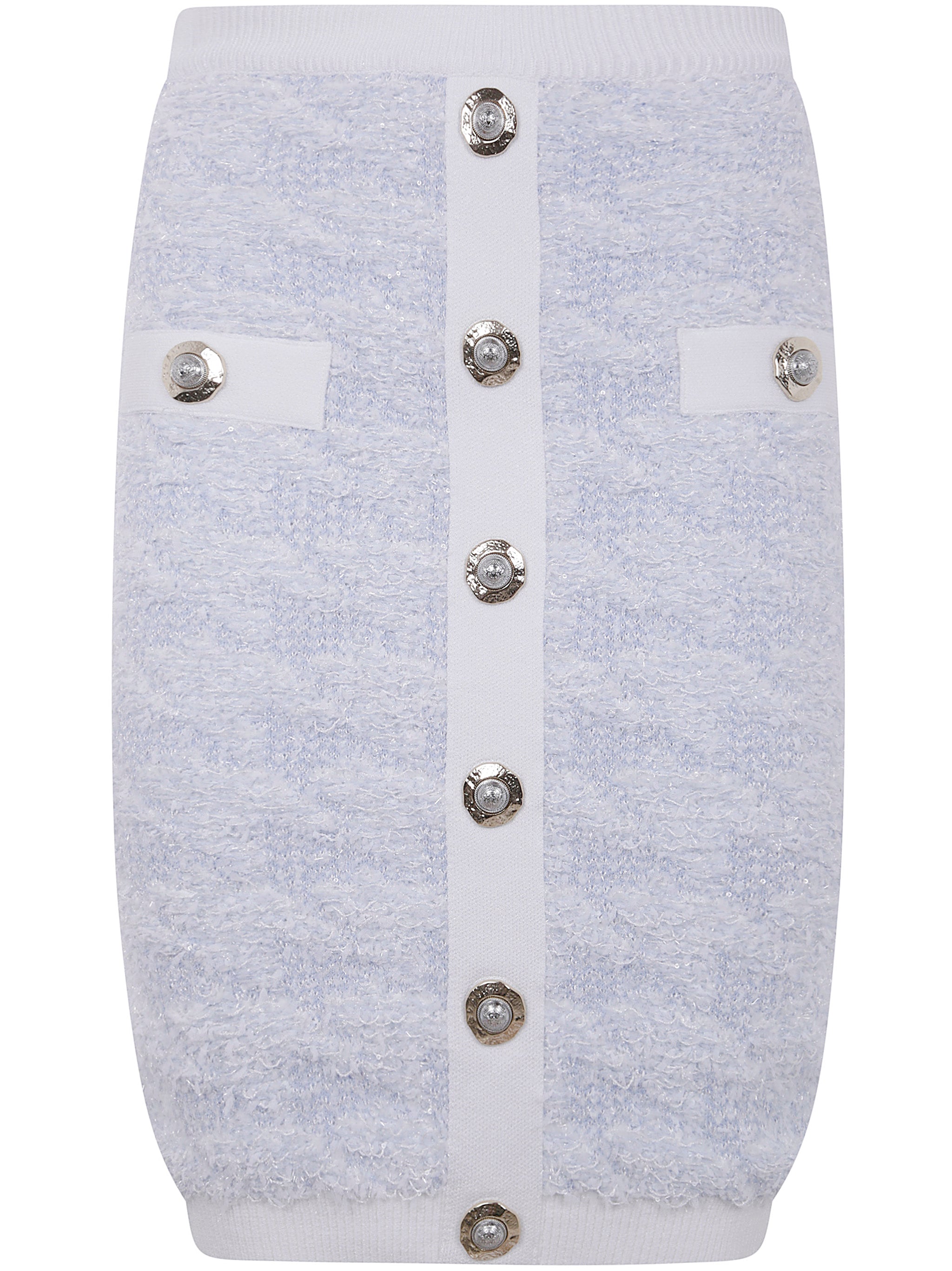 Balmain Women Buttoned Tweed Knee Lenght Skirt