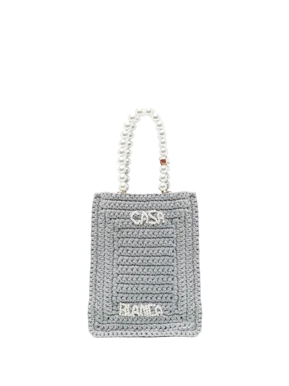 Casablanca Unisex Pearl Mini Crochet Shopping Bag