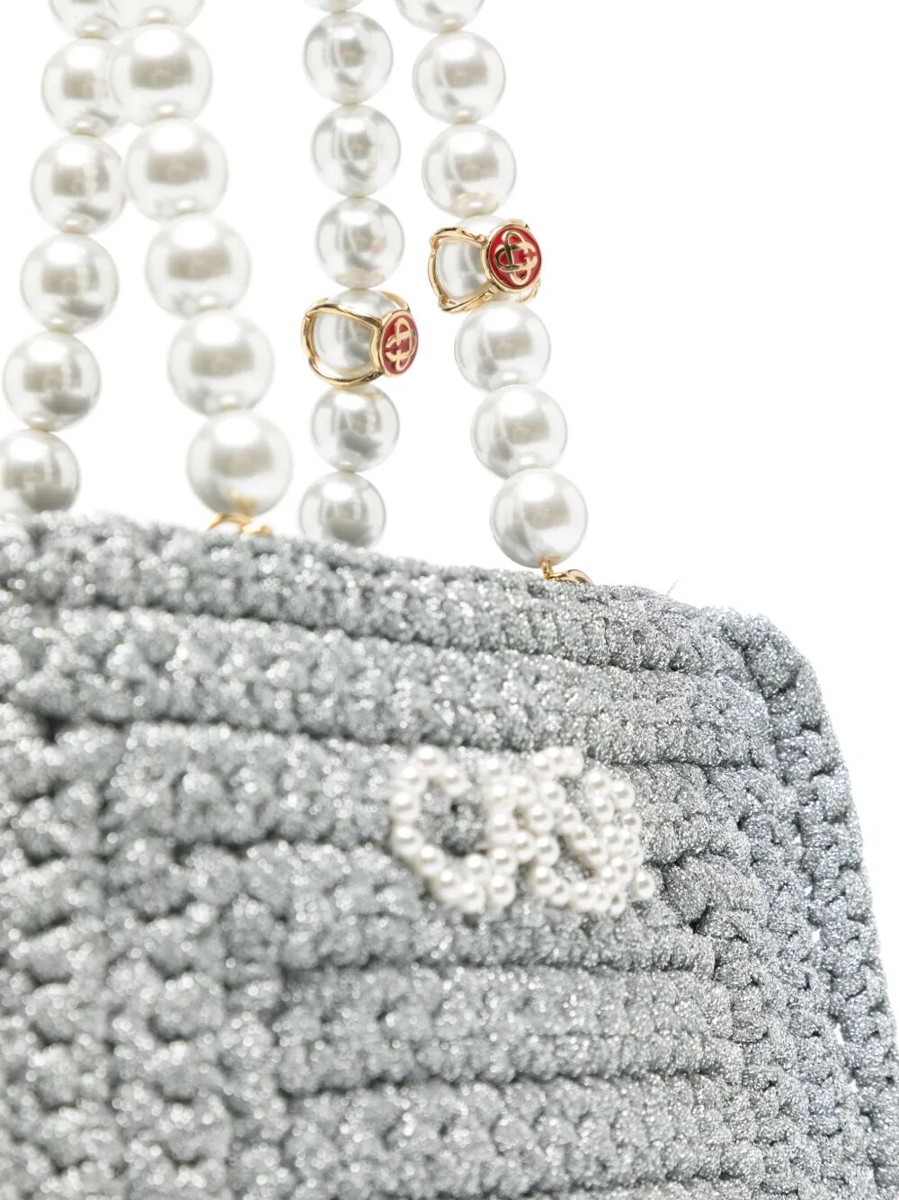Casablanca Unisex Pearl Mini Crochet Shopping Bag