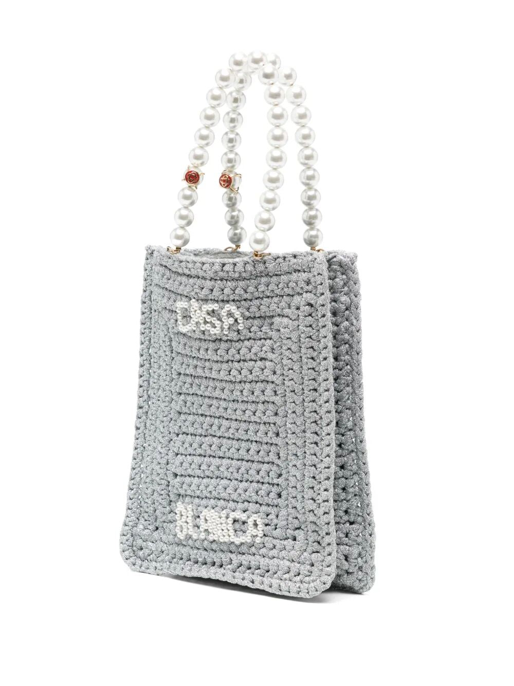 Casablanca Unisex Pearl Mini Crochet Shopping Bag