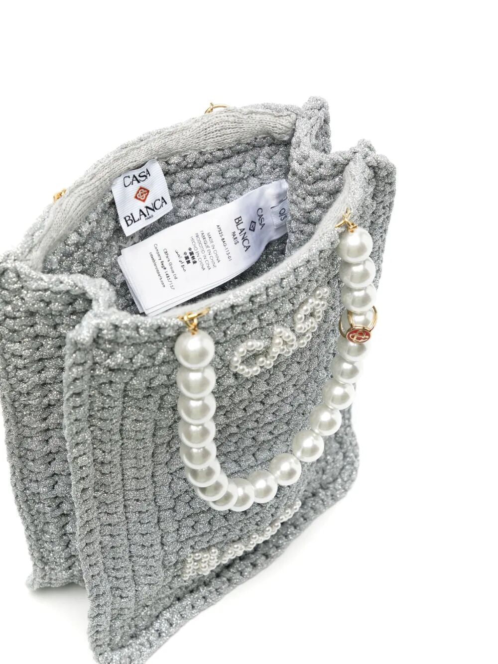 Casablanca Unisex Pearl Mini Crochet Shopping Bag