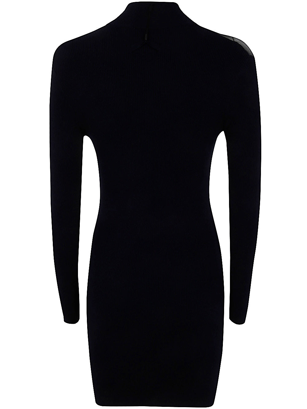 Jean Paul Gaultier Women Ribbed Mariniere Short Dress With Mesh Layer