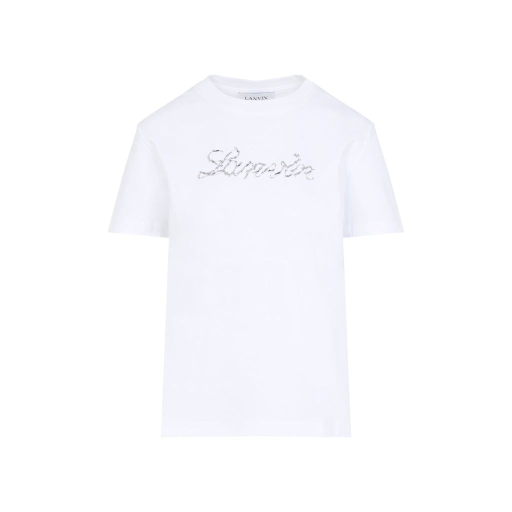 Lanvin Embroidered Script Logo T-Shirt Women
