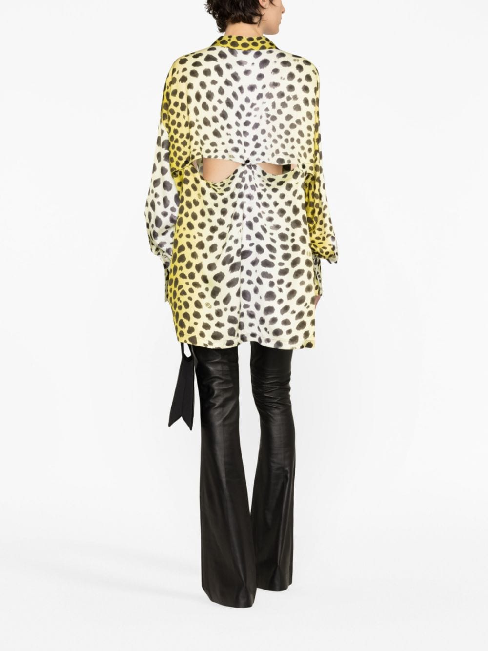 The Attico Women Kota Cheetah Printed Fluid Satin Shirt