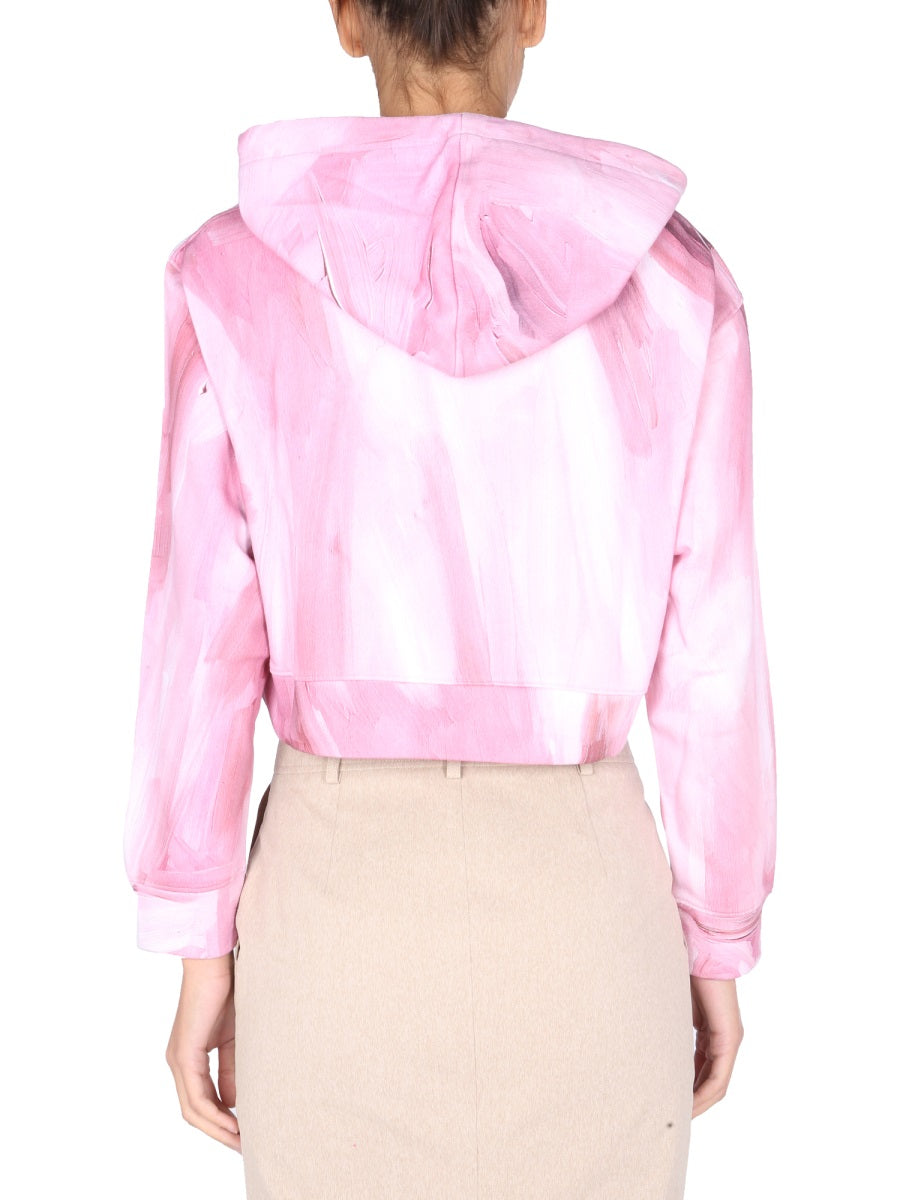 Moschino Women "Art Theme" Cropped Sweatshirt