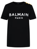 Balmain Black Cotton T-Shirt Women