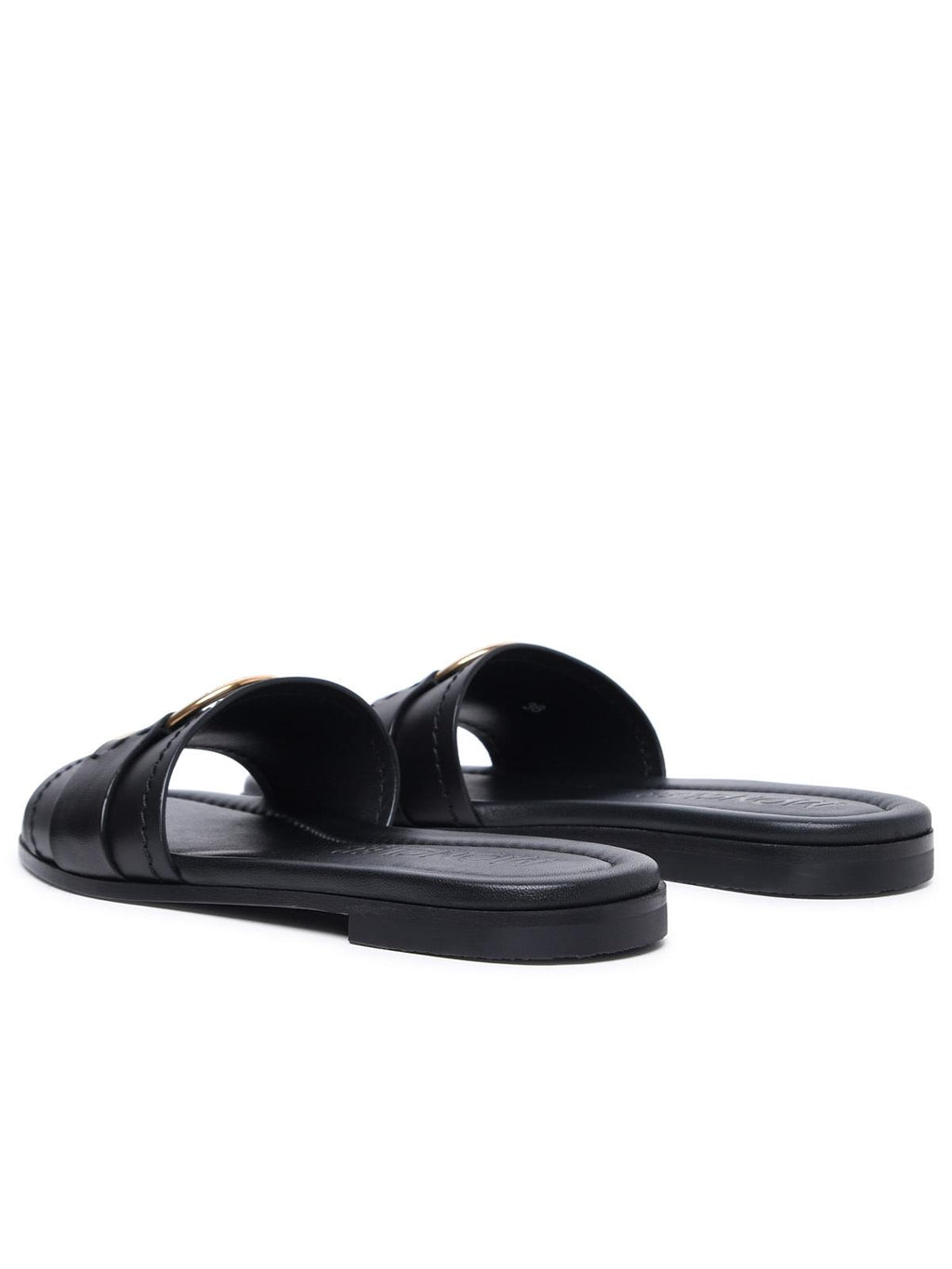 Moncler 'Bell' Black Leather Slippers Women