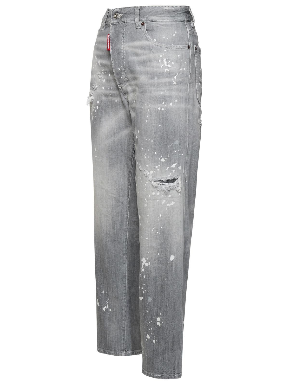 Dsquared2 Grey Cotton Blend Jeans Women
