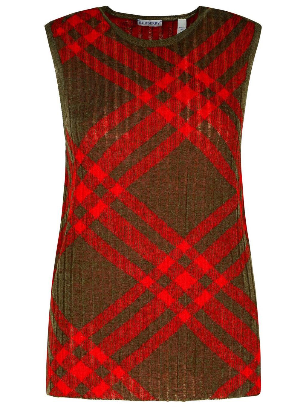 Burberry 'Check' Dark Green Nylon Blend Vest Women