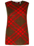 Burberry 'Check' Dark Green Nylon Blend Vest Women