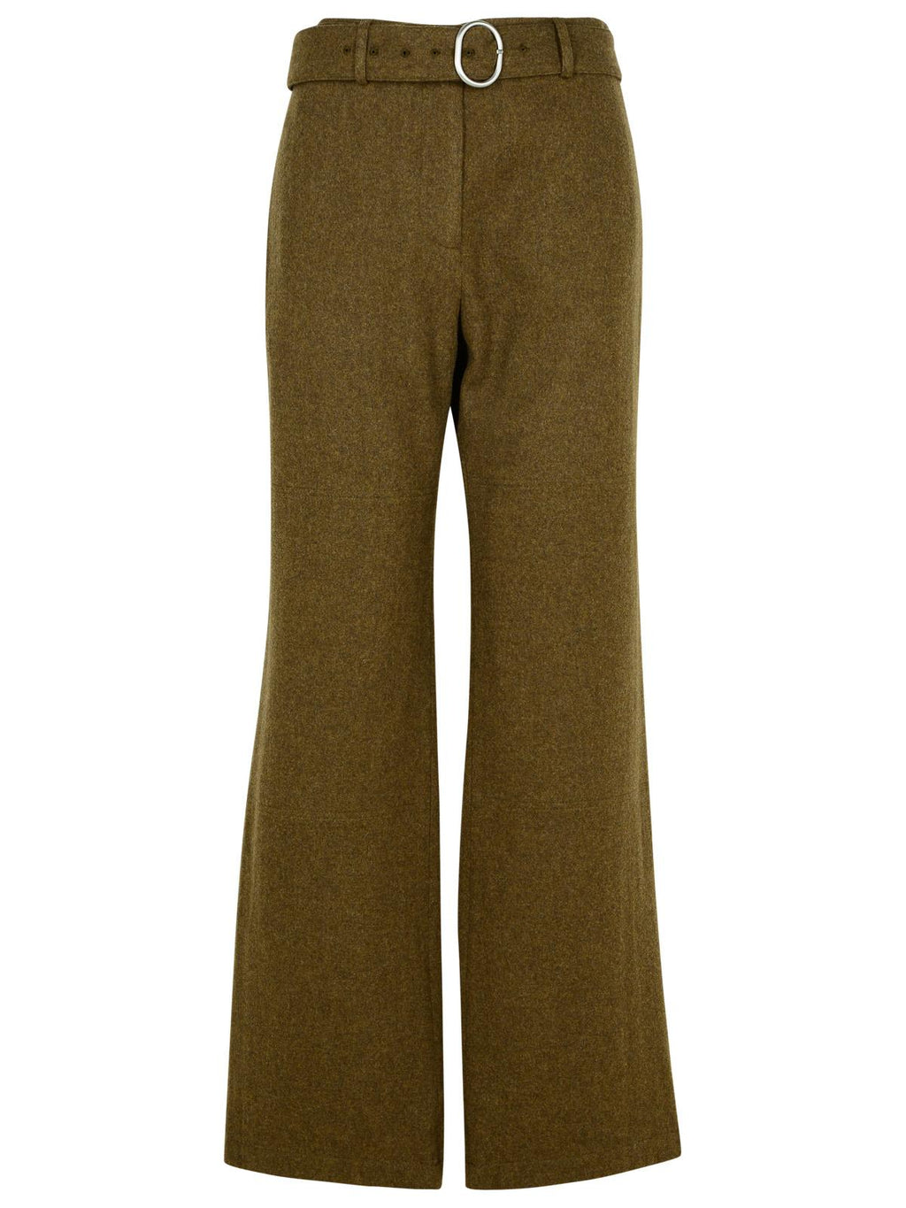 Jil Sander Green Wool Flannel Pants Women