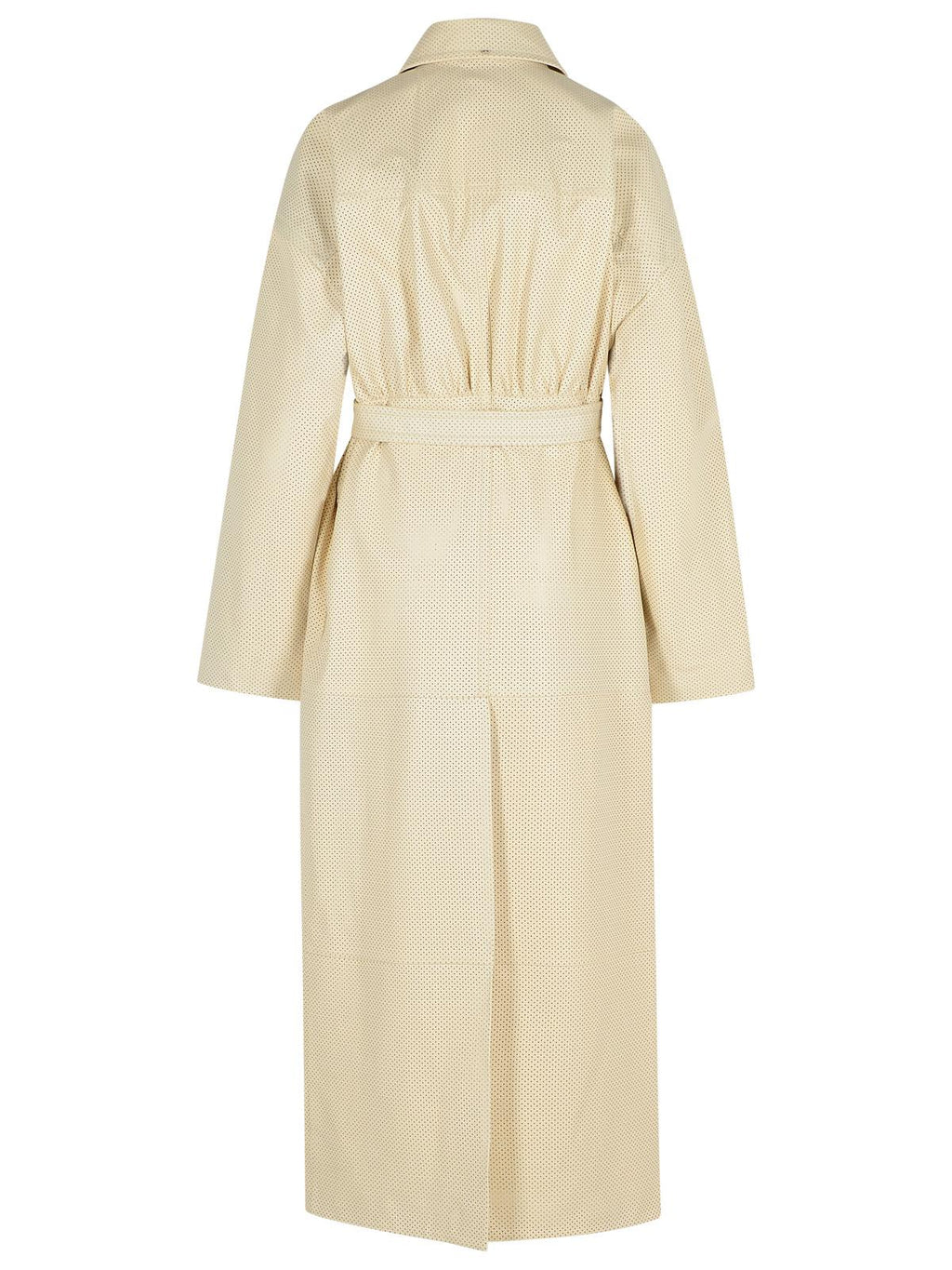 Sportmax Ivory Leather Trench Coat Women