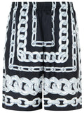 Versace 'Chains' Black Silk Bermuda Shorts Men
