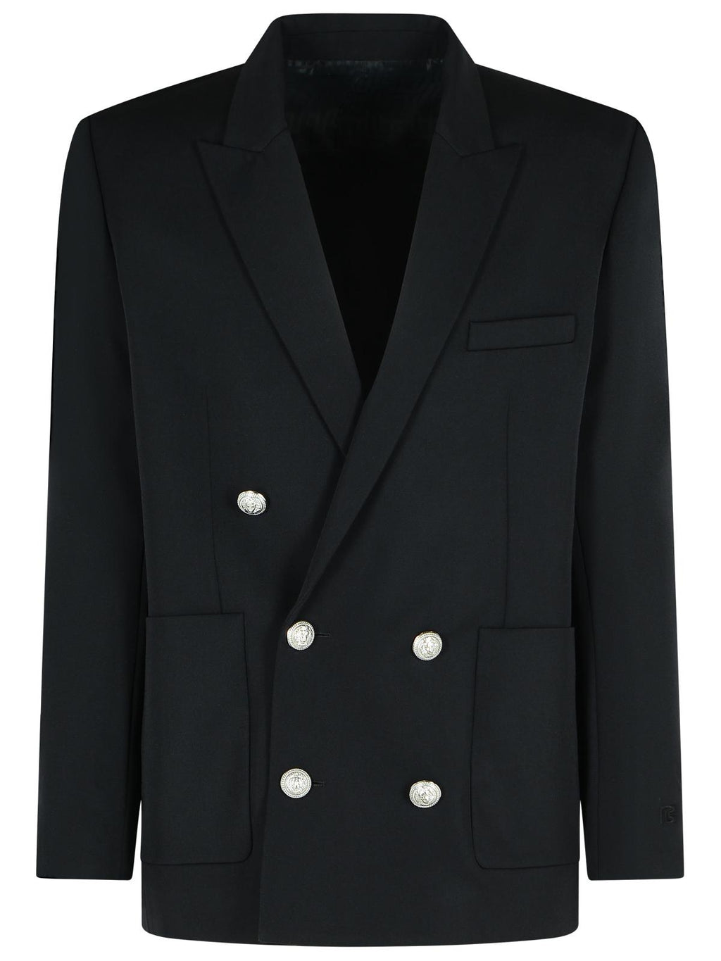 Balmain Black Virgin Wool Blazer Men