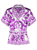 Dolce & Gabbana Majolica Print Silk Twill Shirt Women