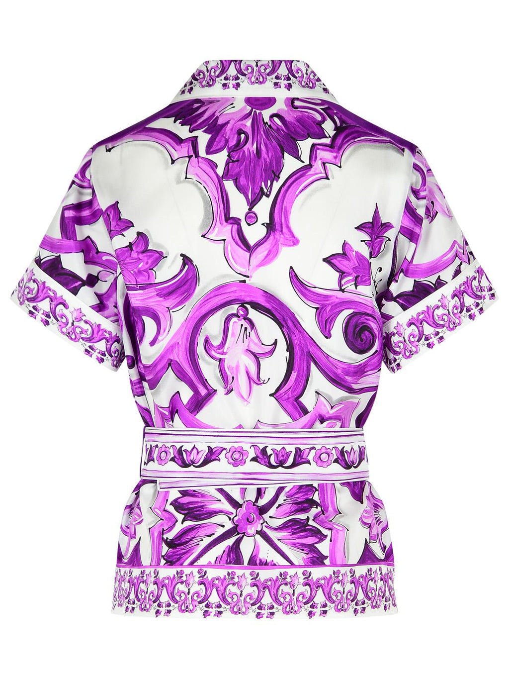 Dolce & Gabbana Majolica Print Silk Twill Shirt Women
