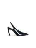 The Attico Slingback 'Viper' In Black Synthetic Paint Women