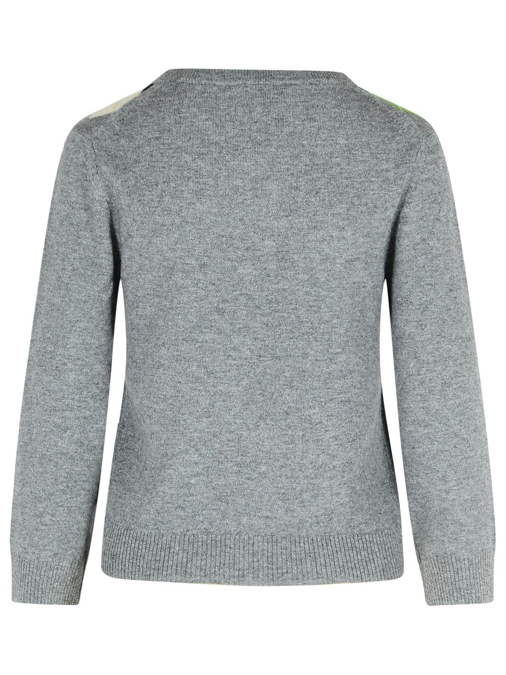 Ganni Grey Checked Cashmere Blend Cardigan Women